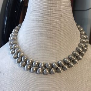Vintage Whiting and Davis Double Strand Necklace
